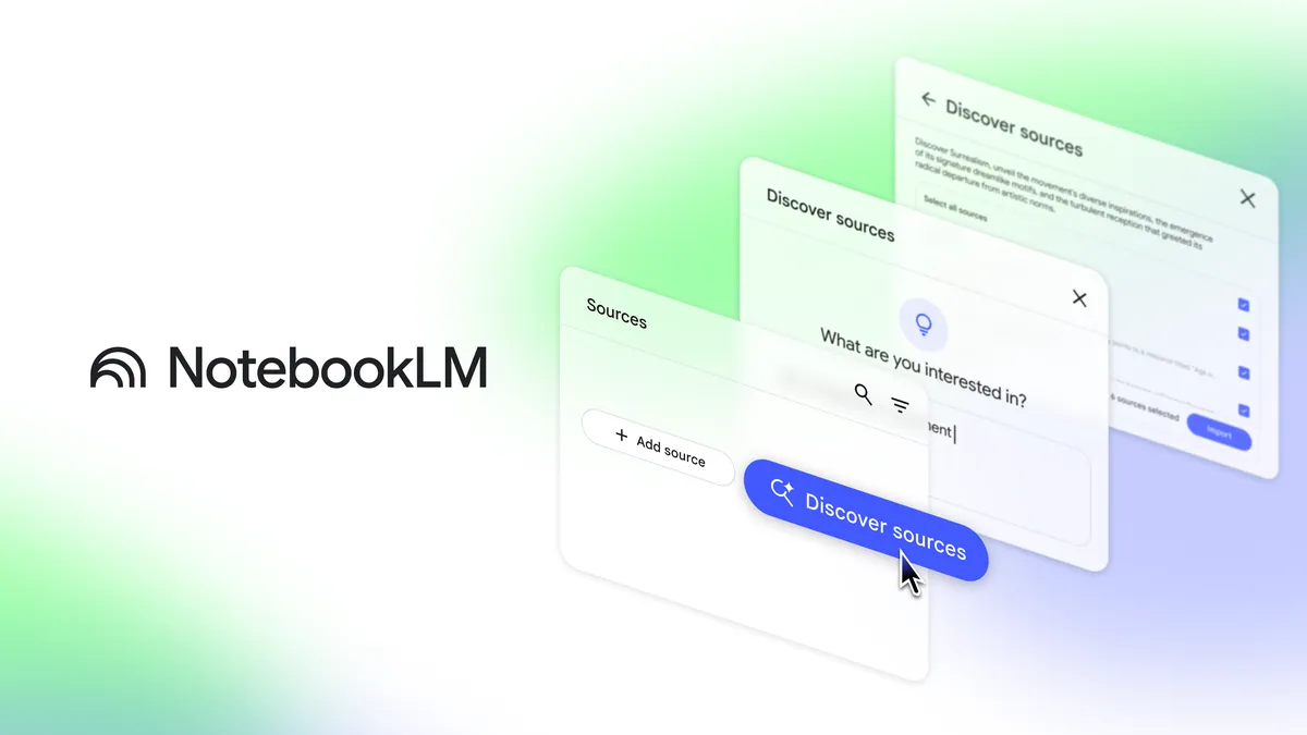 Tính năng mới trong NotebookLM: Khám phá nguồn tài liệu từ khắp nơi trên web.