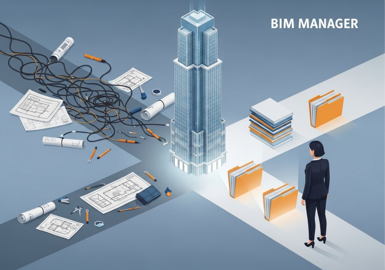 A conceptual illustration of a BIM Manager