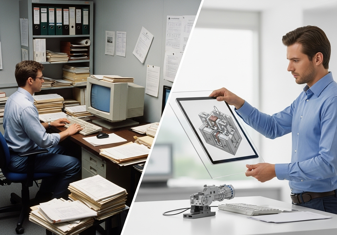 Quản lý Dữ liệu Công nghiệp: Thách thức Cốt lõi và Giải pháp Tối ưu Vận hành 2 Quy trình thủ công và hệ thống lỗi thời