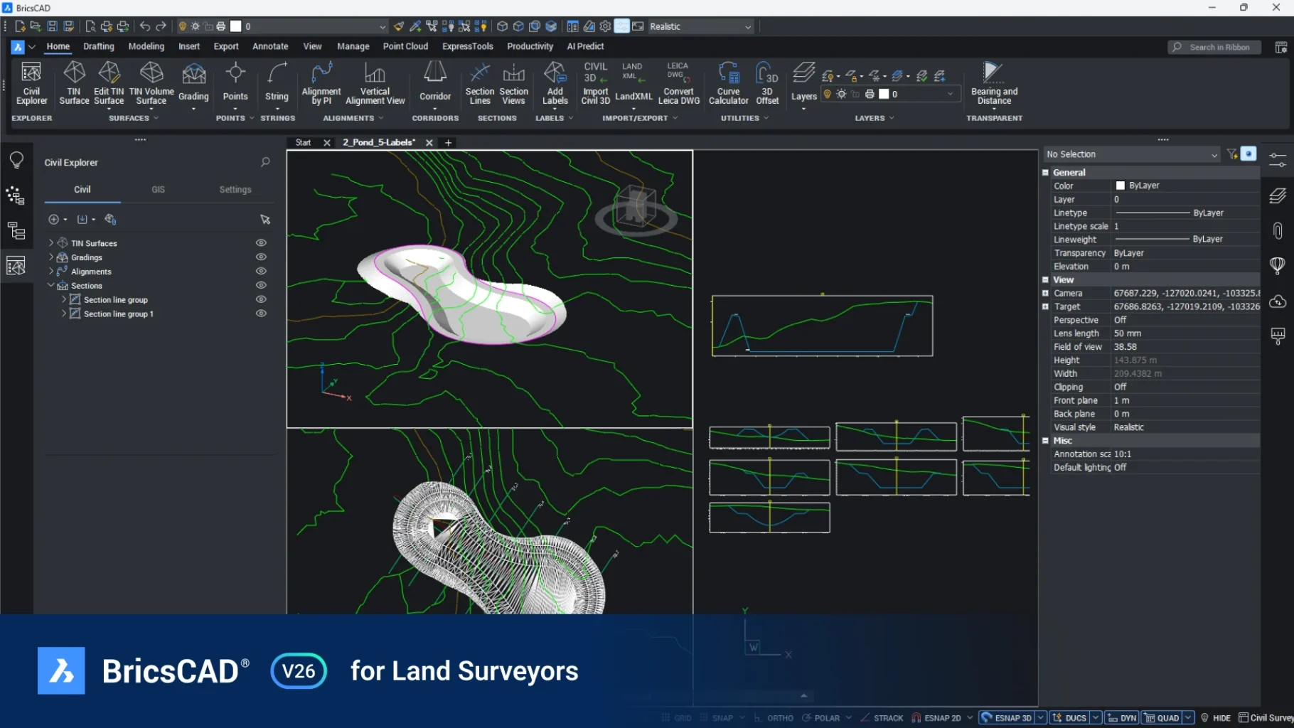 BricsCAD® V26: Giải pháp thay thế CAD đích thực, nay thông minh hơn và mở rộng tốt hơn 4 BricsCAD V26 cho Kỹ sư Trắc địa (Khảo sát)