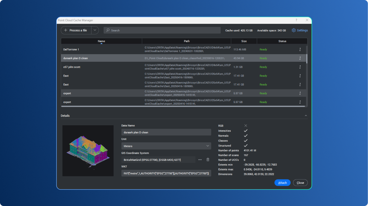 Quản lý đám mây điểm tập trung