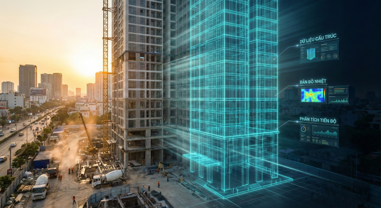 CHUYEN DOI SO TOAN DIEN VOI DIGITAL TWIN FRAMEWORK TRONG NGANH XAY DUNG VA VAN HANH 2026