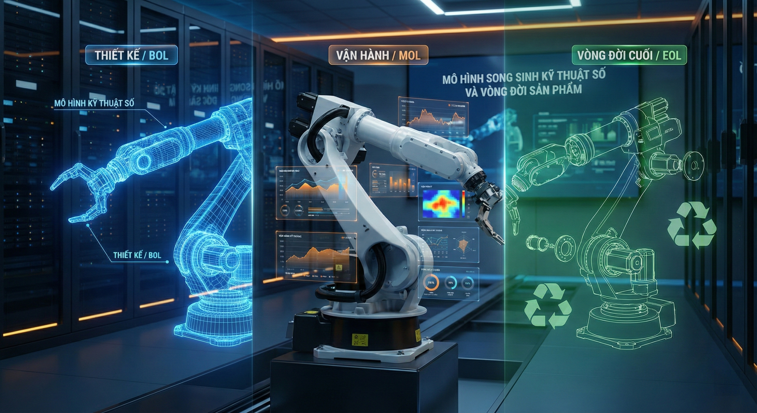 Digital Twin và Vòng Đời Sản Phẩm: Chiến Lược Quản Trị Từ Thiết Kế Đến Tái Sinh