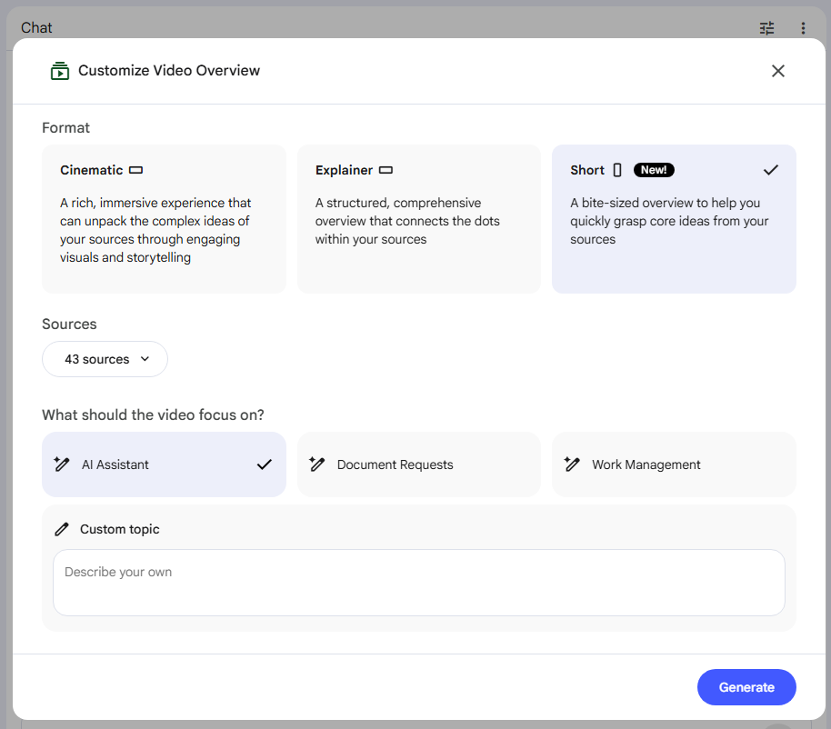 Customize Video Overview