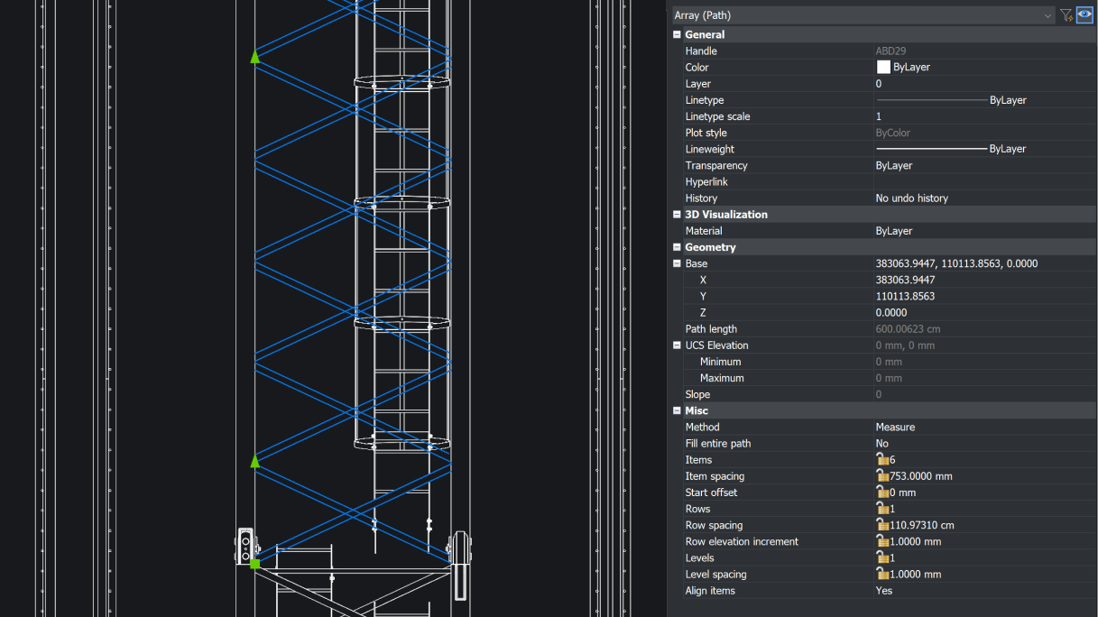 Array creation editing with Ribbon